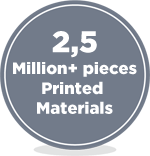 2,5 Million+ pieces printed materials
